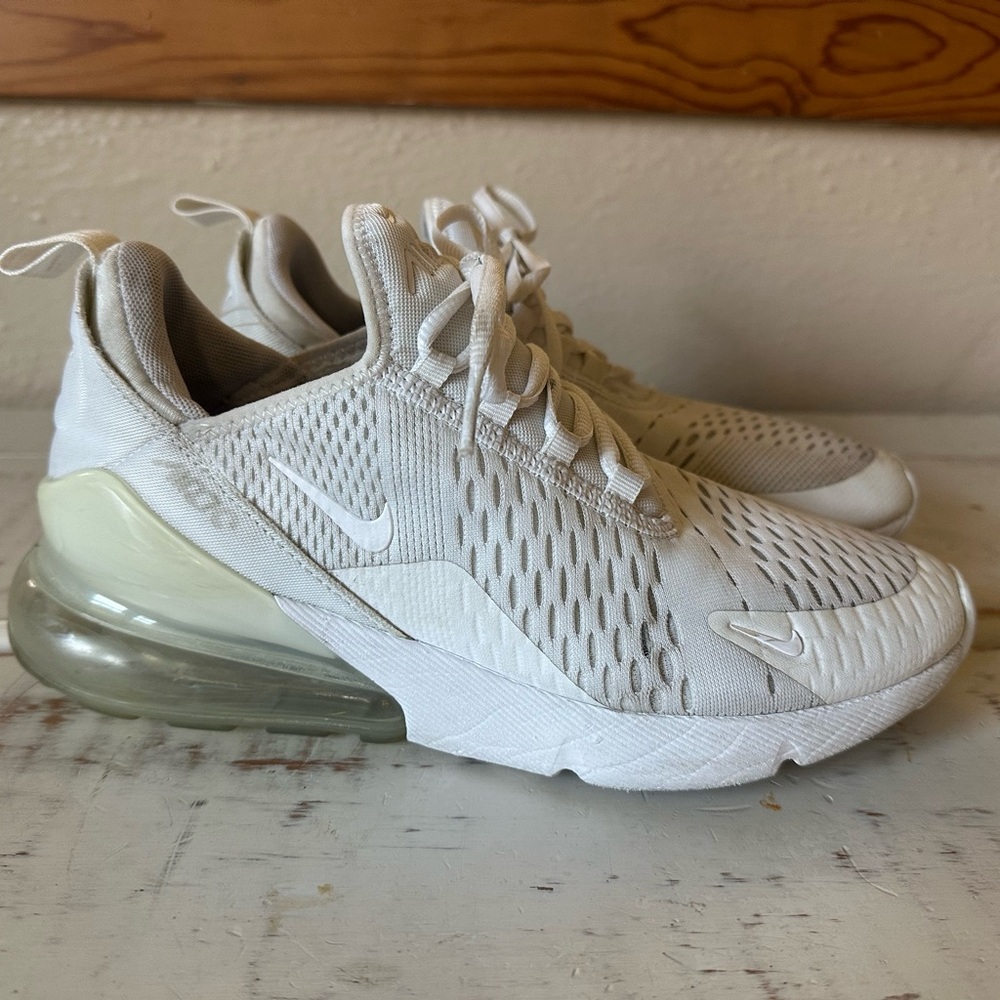 Nike Air Max 270 White Sneakers 7Y